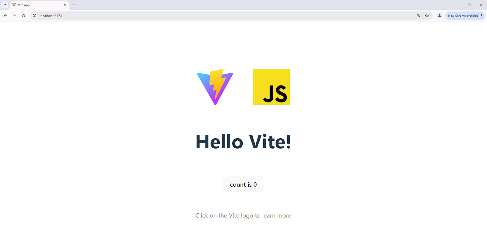 Vite app launch interface