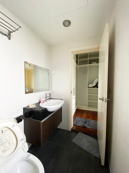 Renovation progress of a bathroom