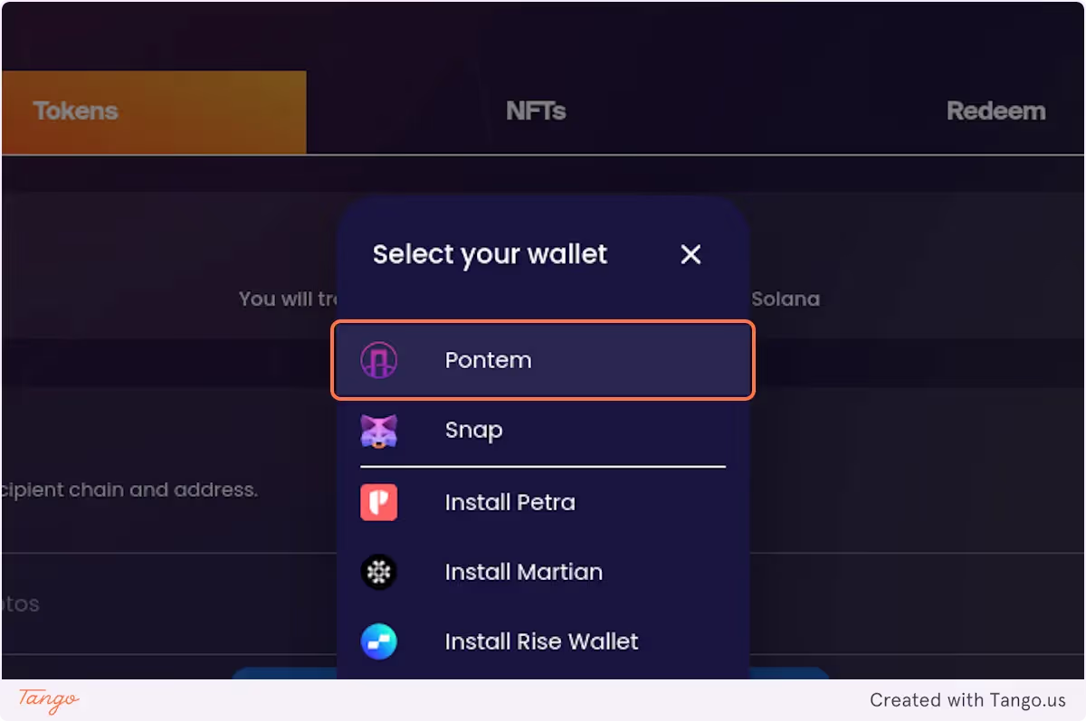 Click on Pontem