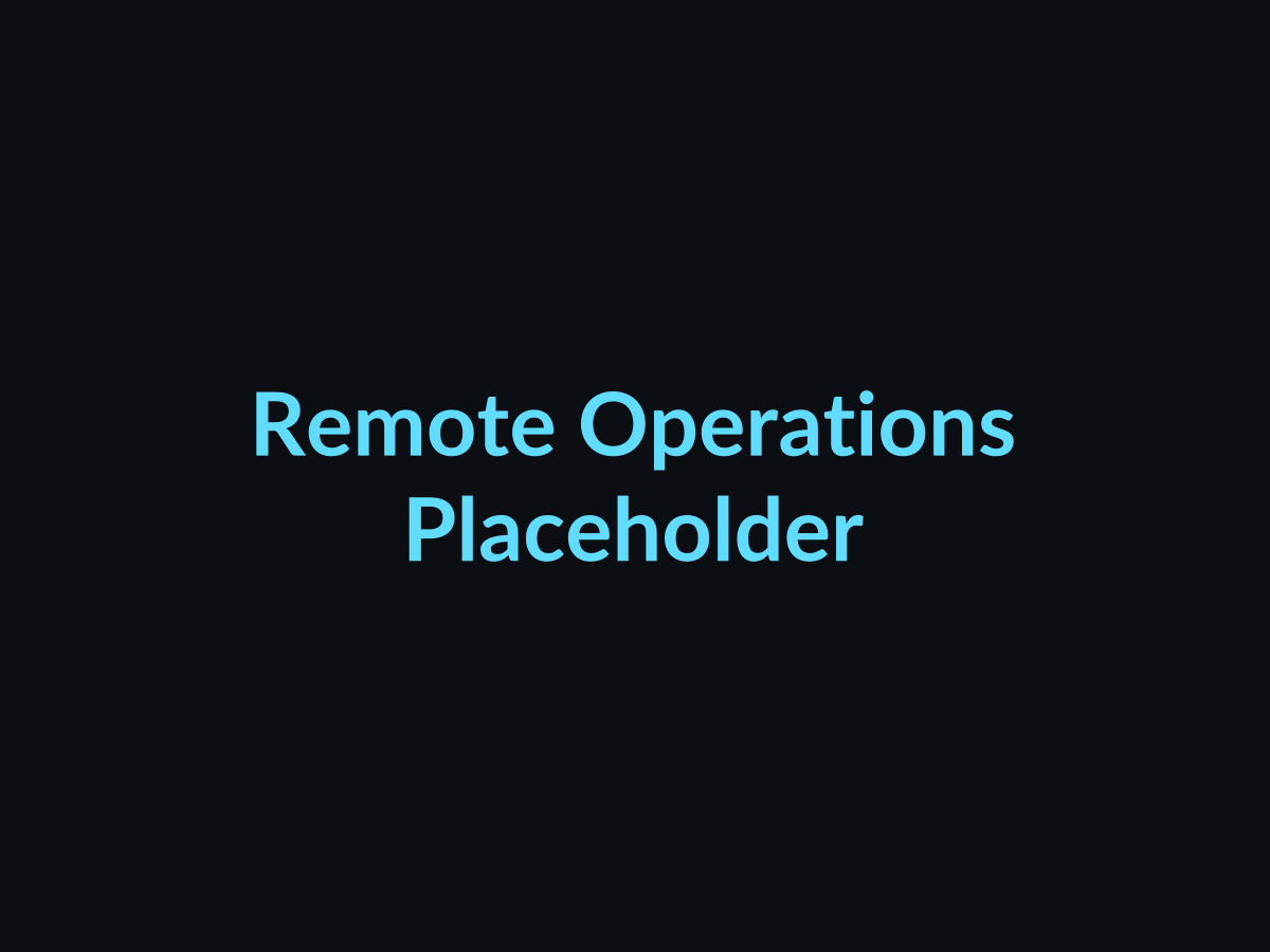 Placeholder image: Remote Operations