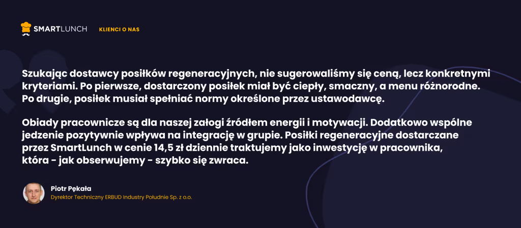 Piotr Pękala - wypowiedź dla SmartLunch