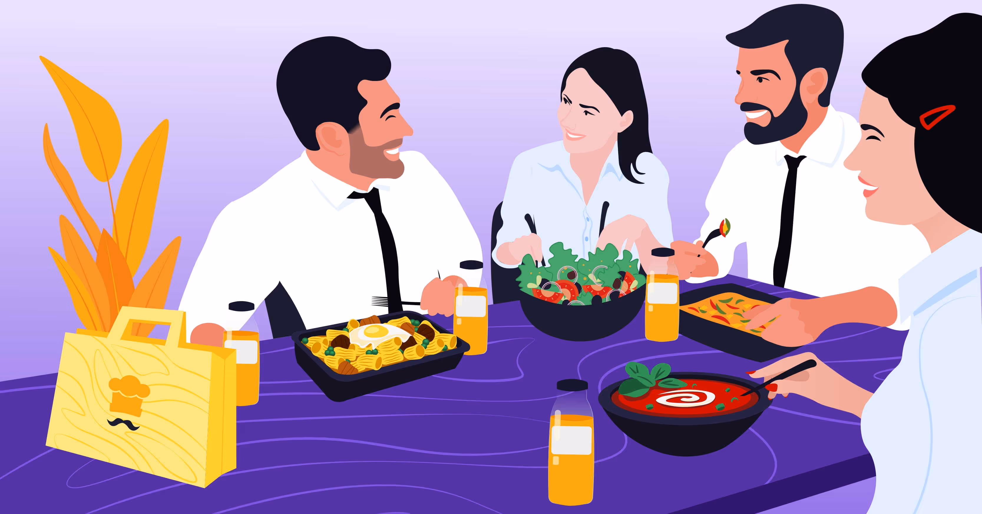 Wspólne posiłki w pracy są dobrym nawykiem żywieniowym