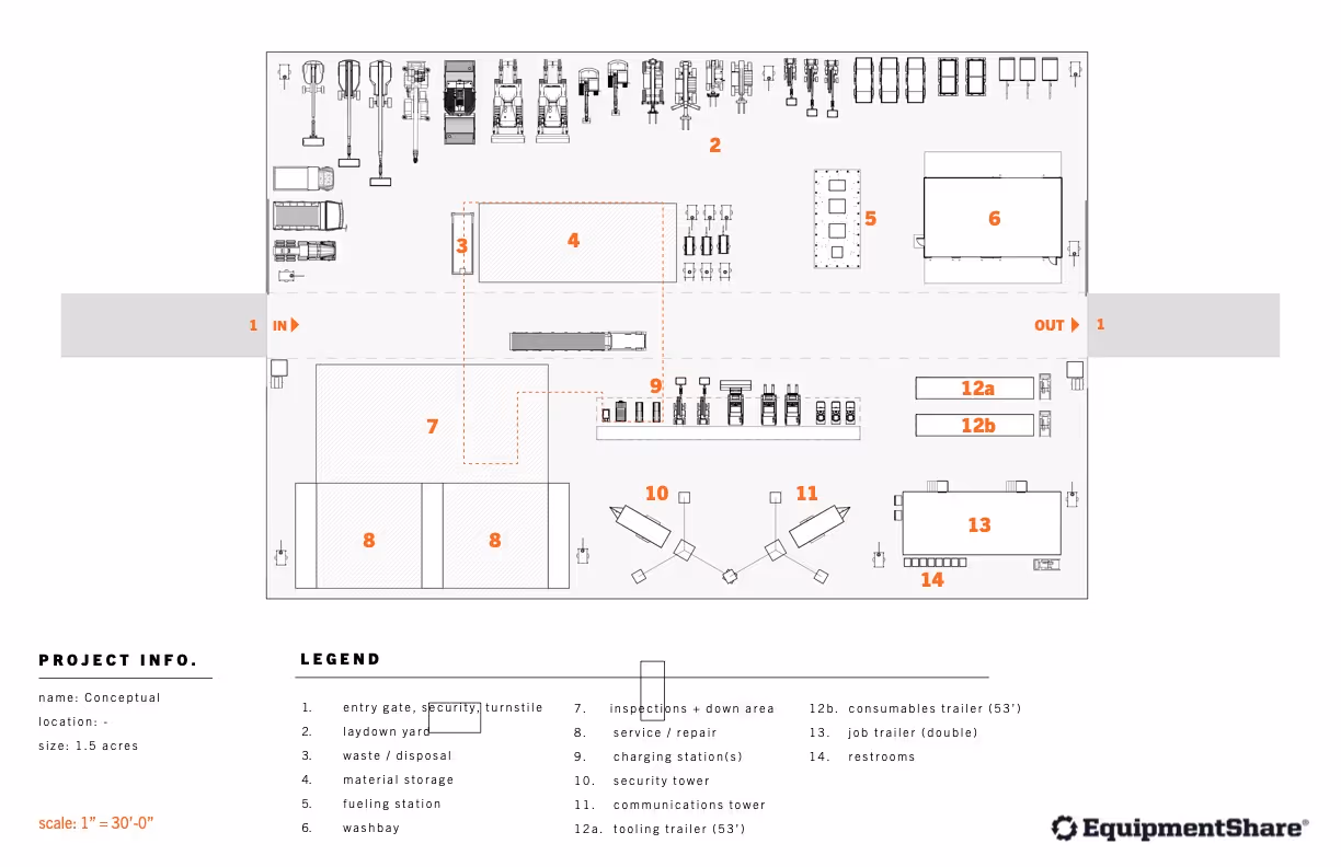 job site blue print and layout diagram