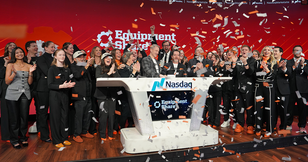 ES Staff and Family ringing the NASDAQ Bell