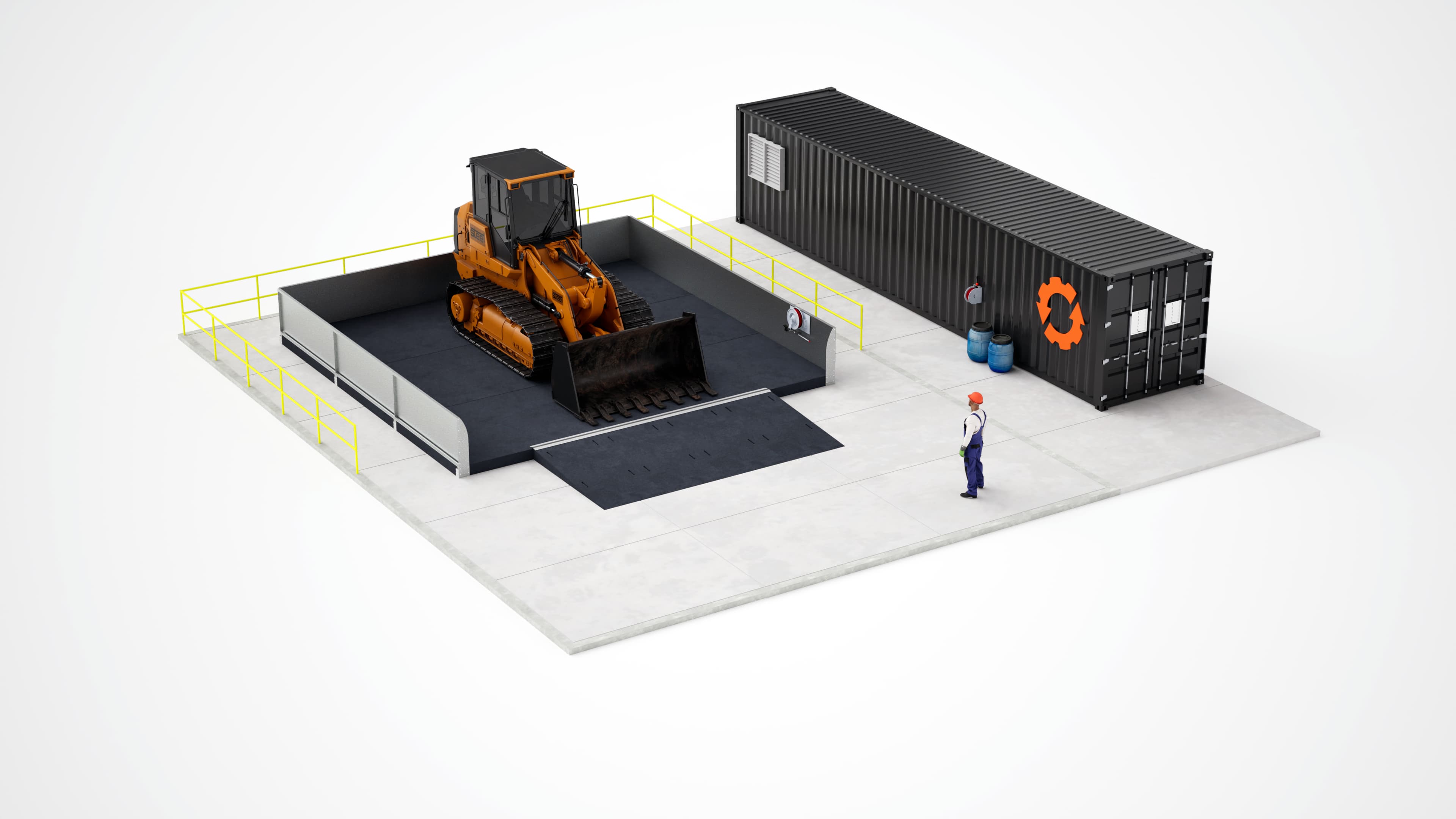 Mobile equipment washing bay