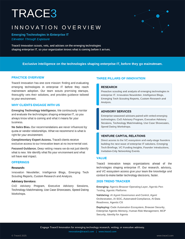 Trace3 Innovation Overview