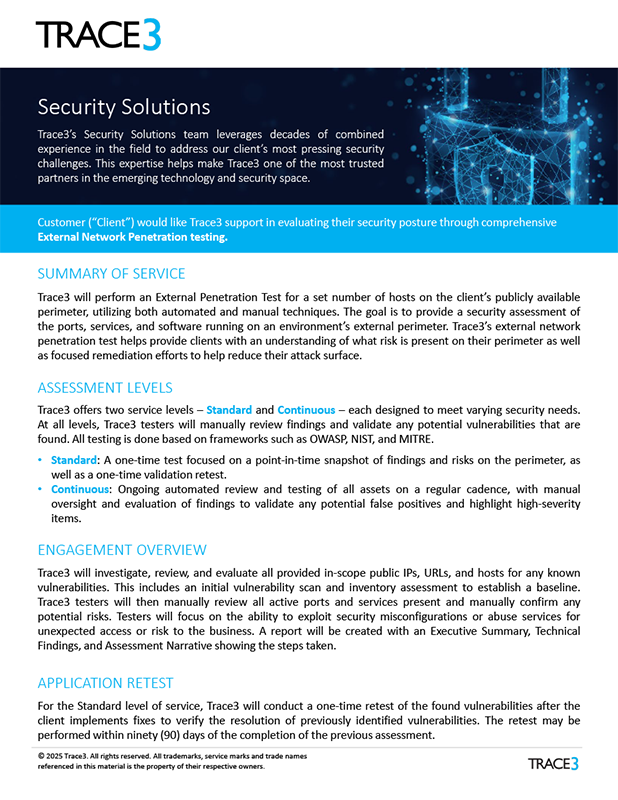 External Network Penetration Test Service Brief