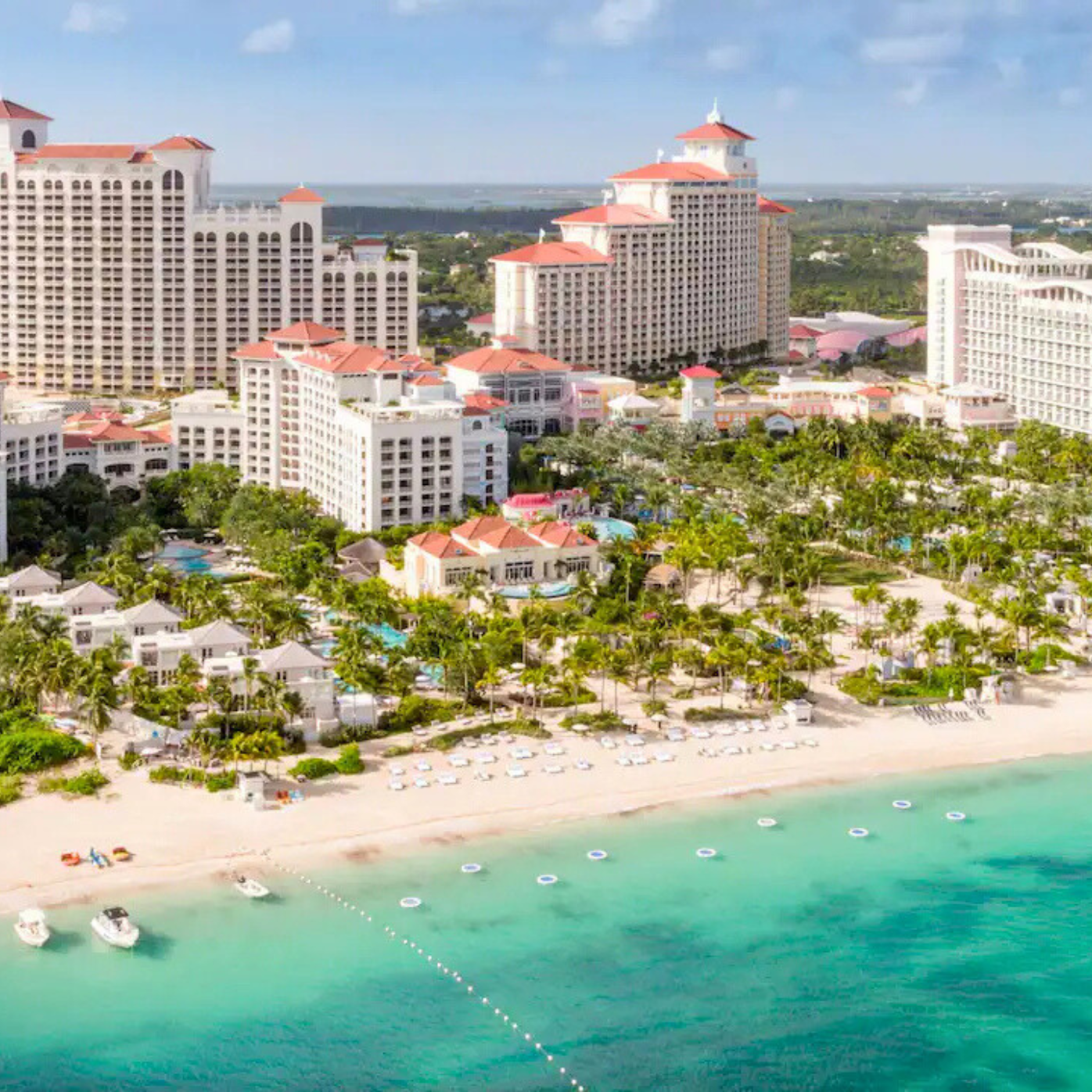 aerial view of atlantis on paradise island in the bahamas