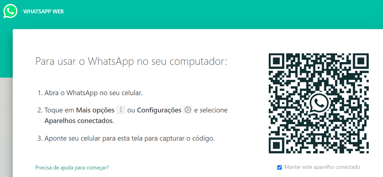 Tela do Whatsapp Web