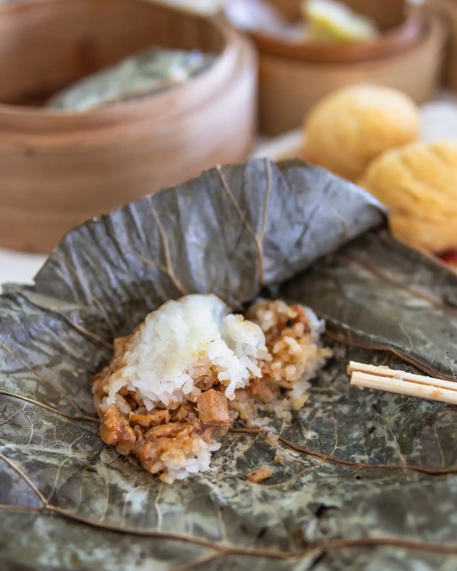 Sticky rice in lotus leaf