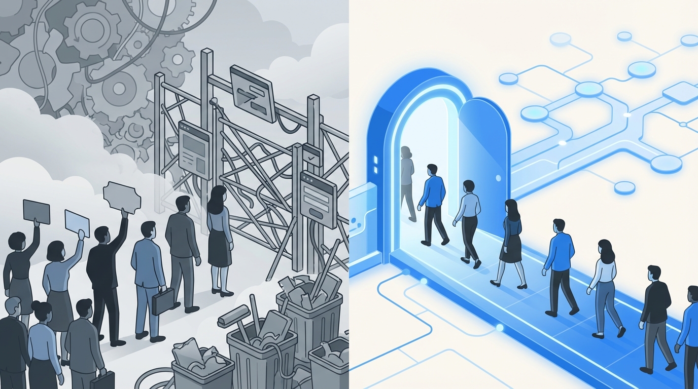 Why creating effective employee experience often fails at the access layer concept illustration - Multiplier