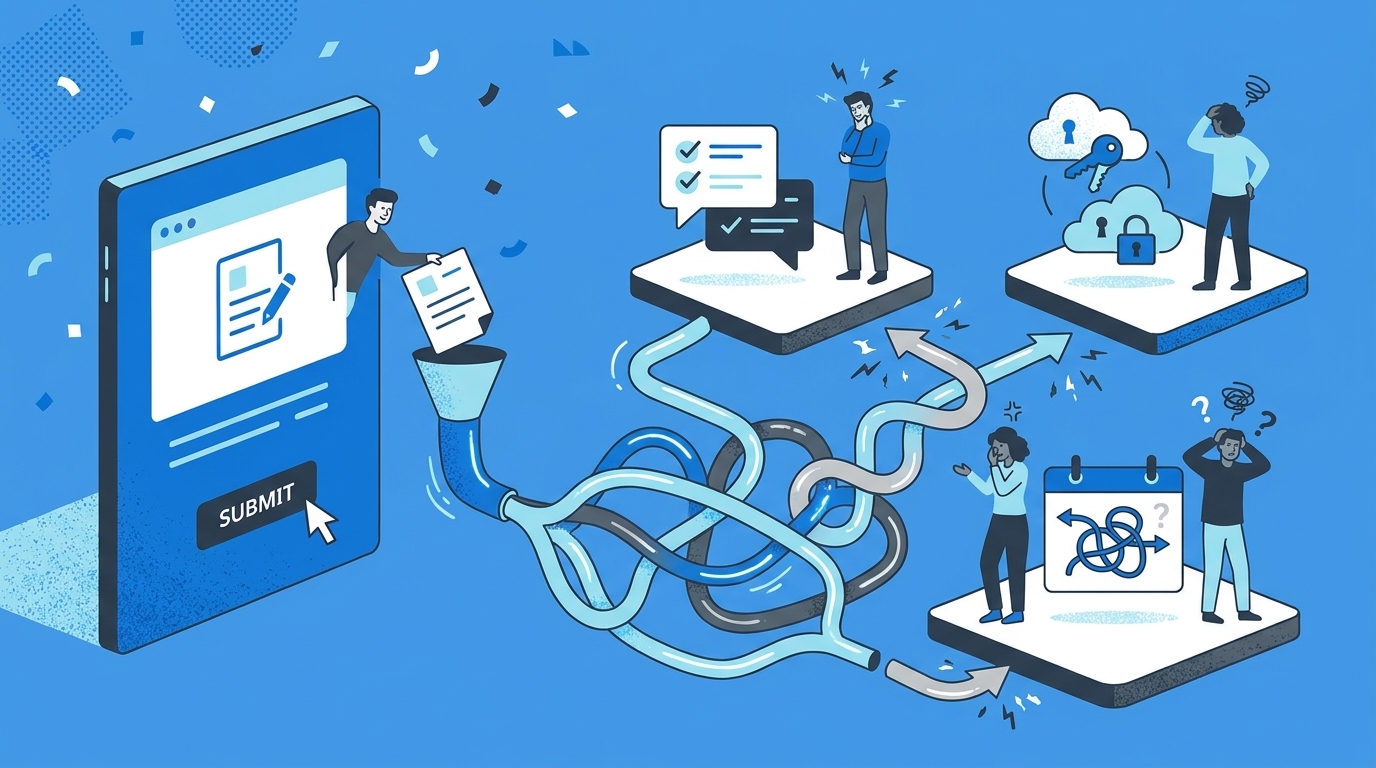 Why Self-Service IT Breaks When Governance Lives Elsewhere concept illustration - Multiplier