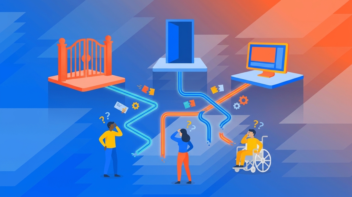 Why Separate Access Portals Slow Down Employee App Catalogs concept illustration - Multiplier
