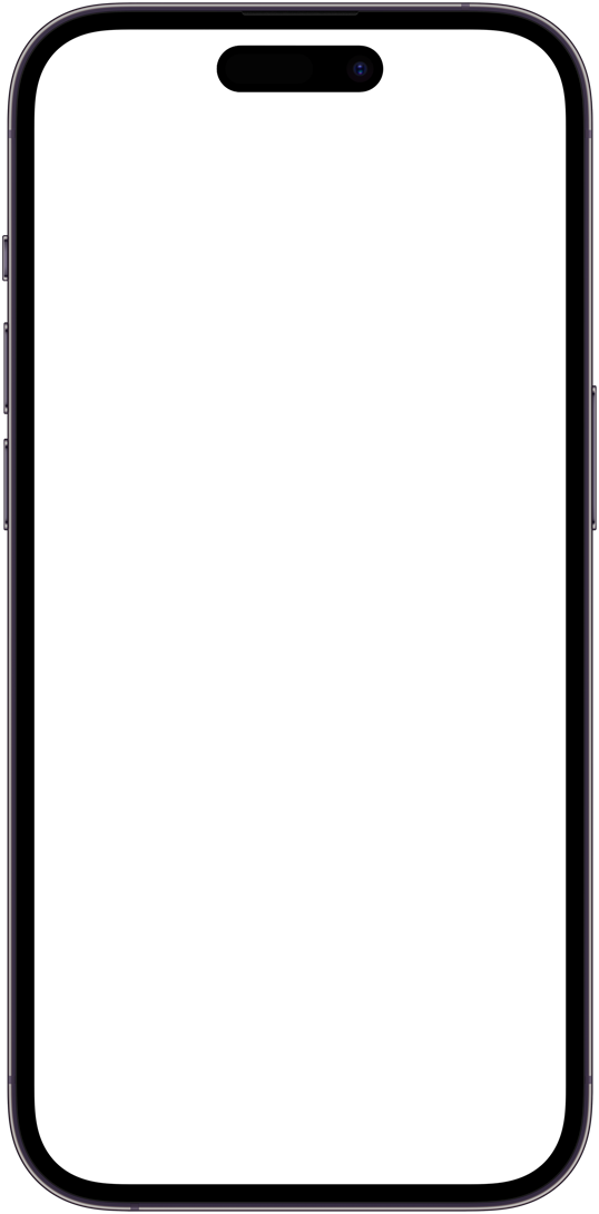 Dikey konumda siyah ekranlı modern bir akıllı telefonun ön görünümü.