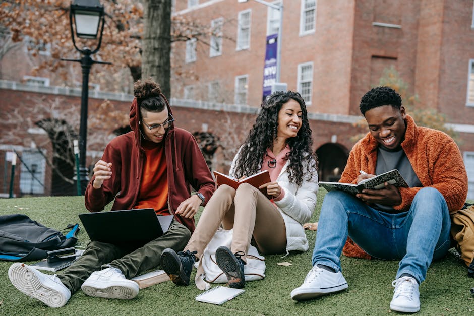 Students studying together while preparing for exams