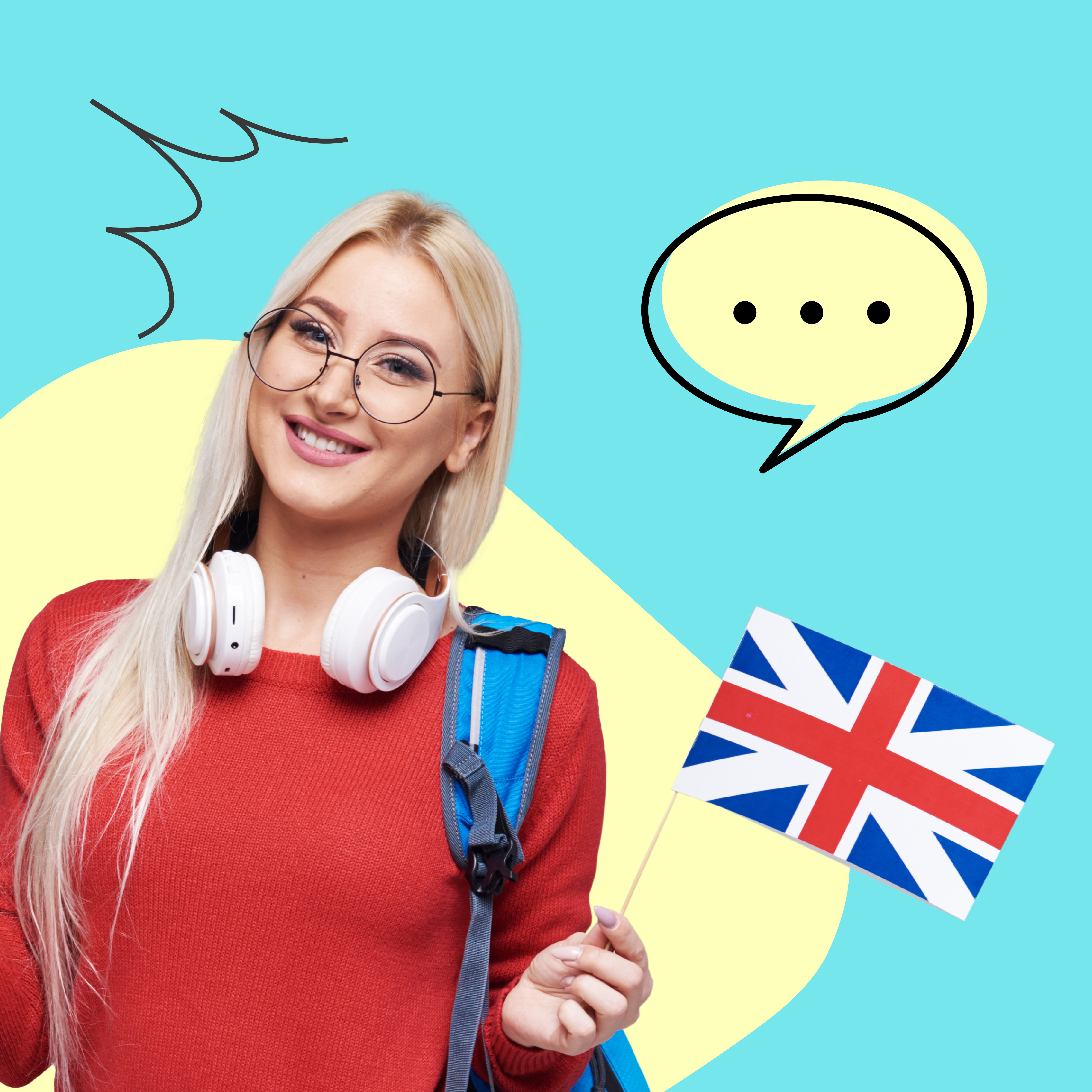 Student practising English speaking online