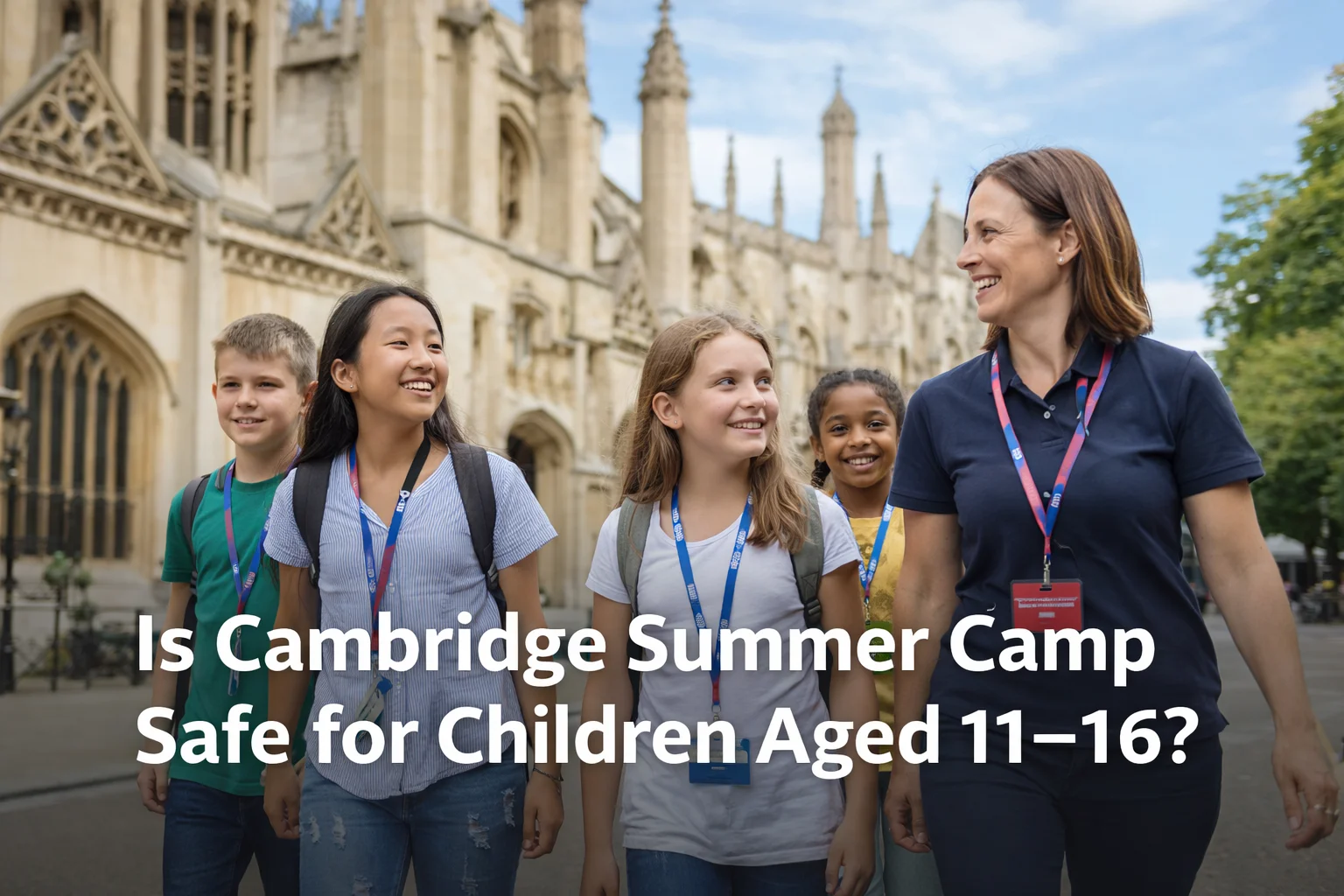 Teenagers on an English summer camp in Cambridge