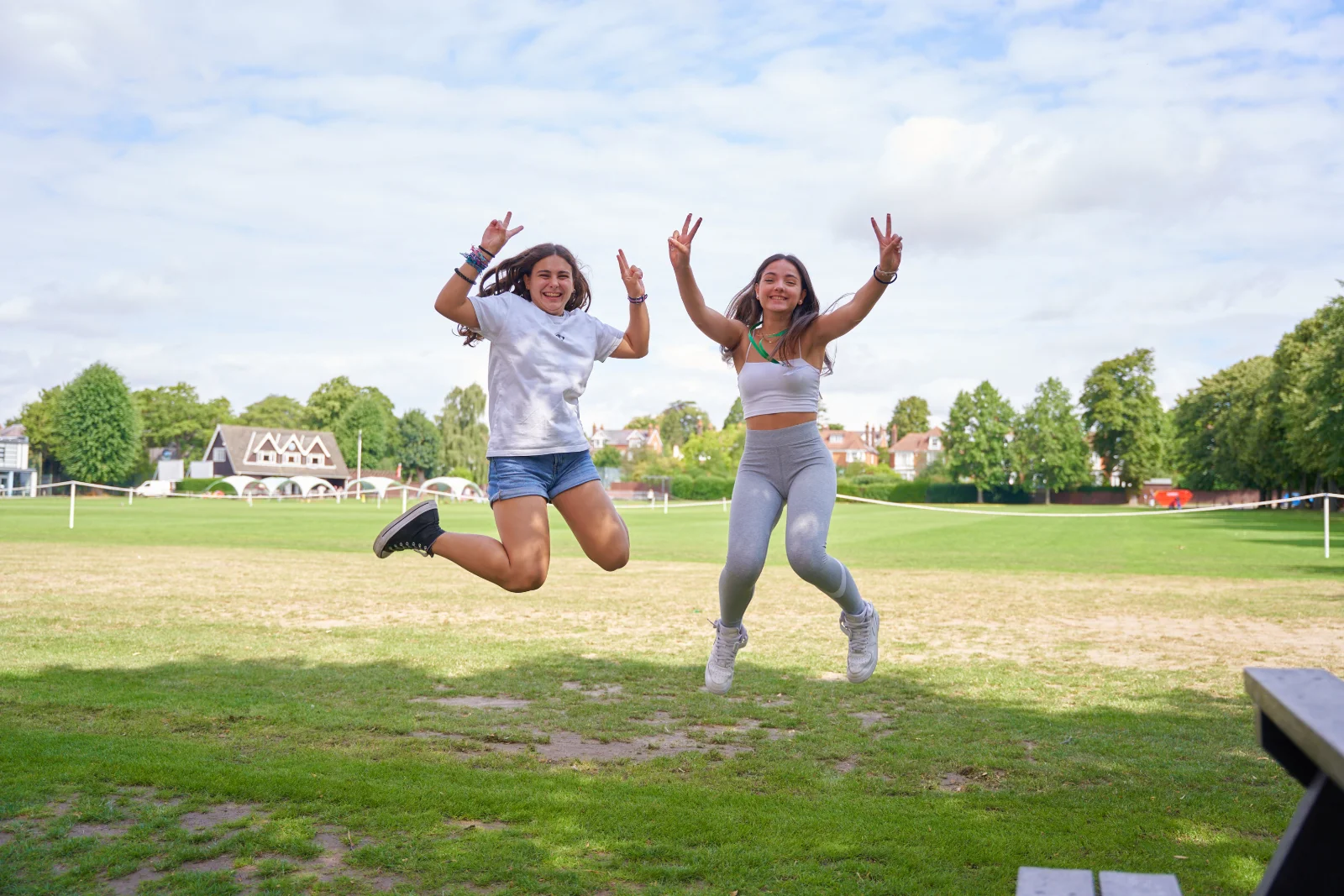Students playing sport during an English summer school