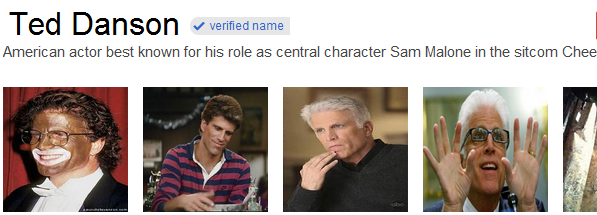 Fake Ted Danson Google+ profile