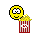Eating popcorn