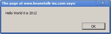 Hello World it's 2012 alert box example