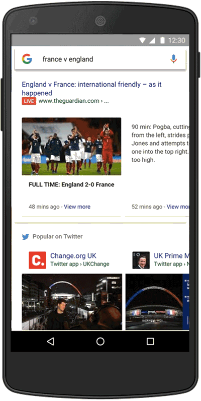 Google live blog example