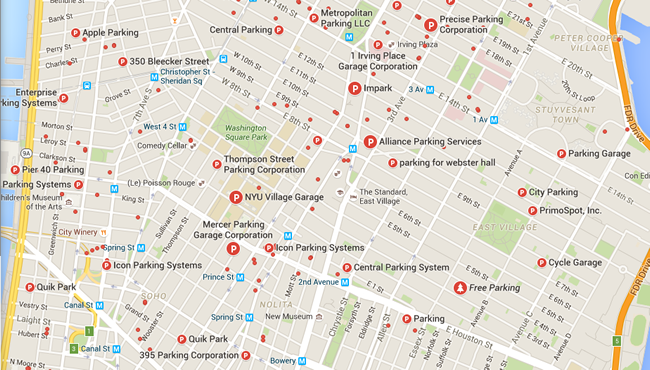 P for Parking on Google Maps
