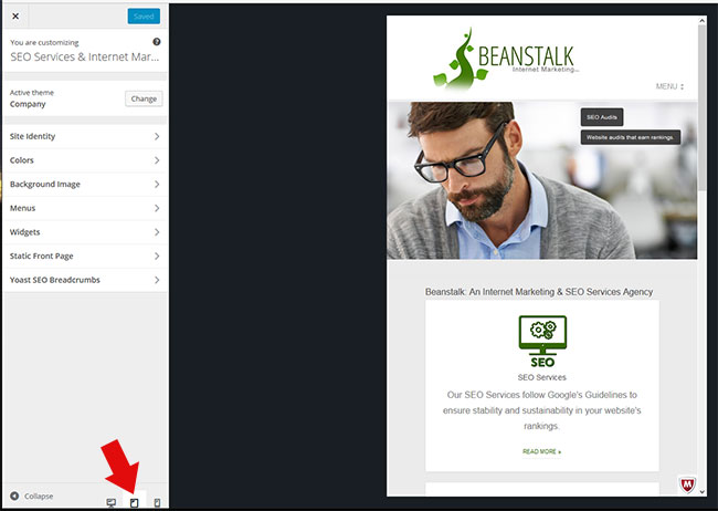 WordPress 4.5 Responsive Preview