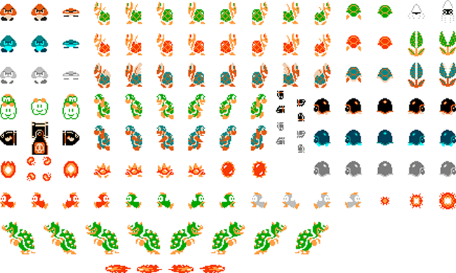 Super Mario Bros sprites.
