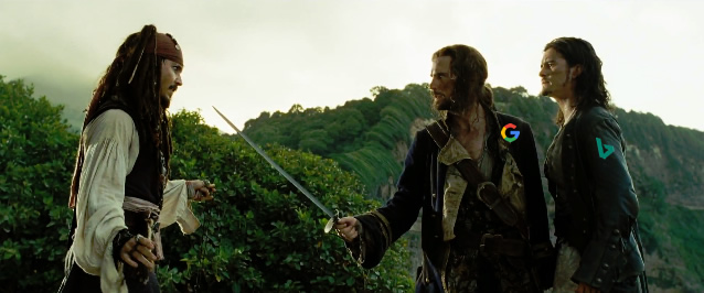 Google & Bing take on pirates