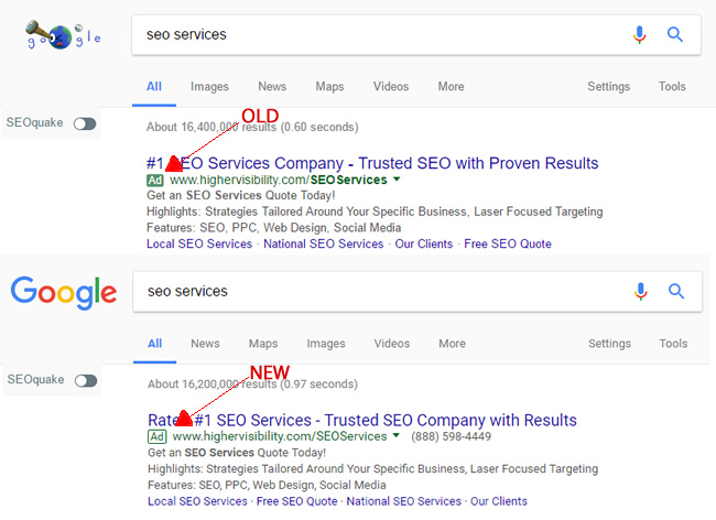 New ad label format
