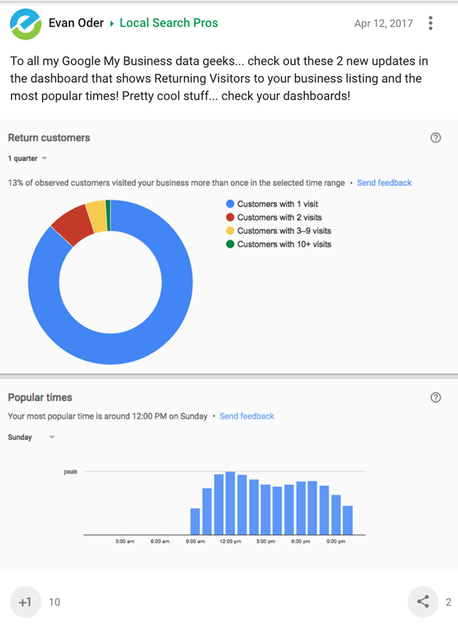 New Google My Business features
