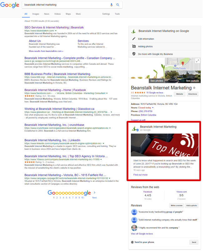 Getting content into Google Posts