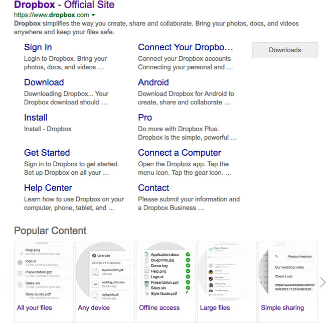 Bing Popular Content