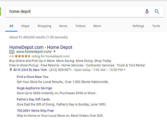 Google testing list format for AdWords enhanced sitelinks