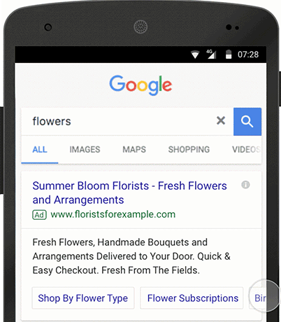 Delivering more informative sitelinks, callouts and snippets