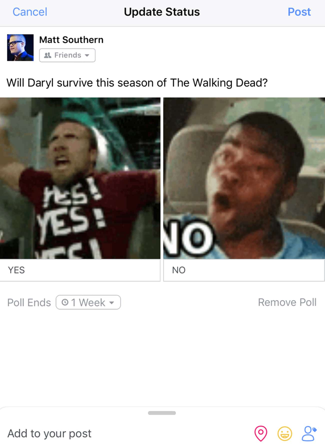 Facebook Introduces a Simple Polling Feature With Support for GIFs