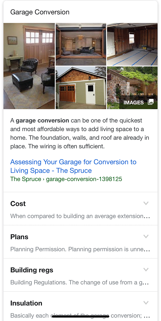 Google Featured Snippets Expand By Category/Topic