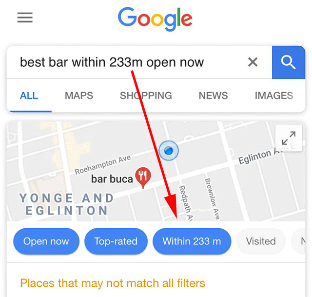 Google Shows Dynamic Filters On Local Pack Results