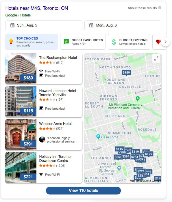 Google Tests New Hotel Search Results Design