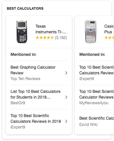 Google Comparison Carousel In Search