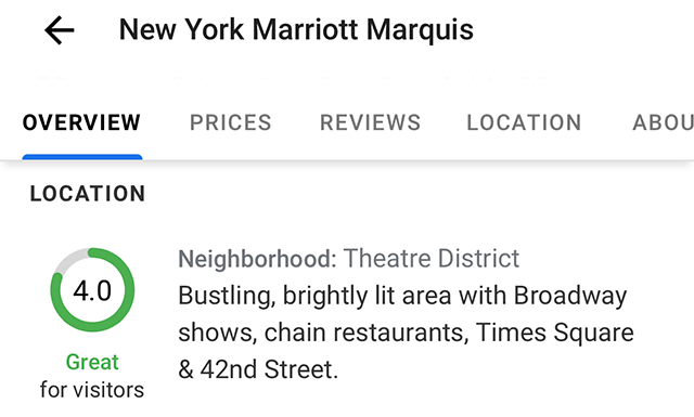 Google Hotel Location Scores & Tab Now Live