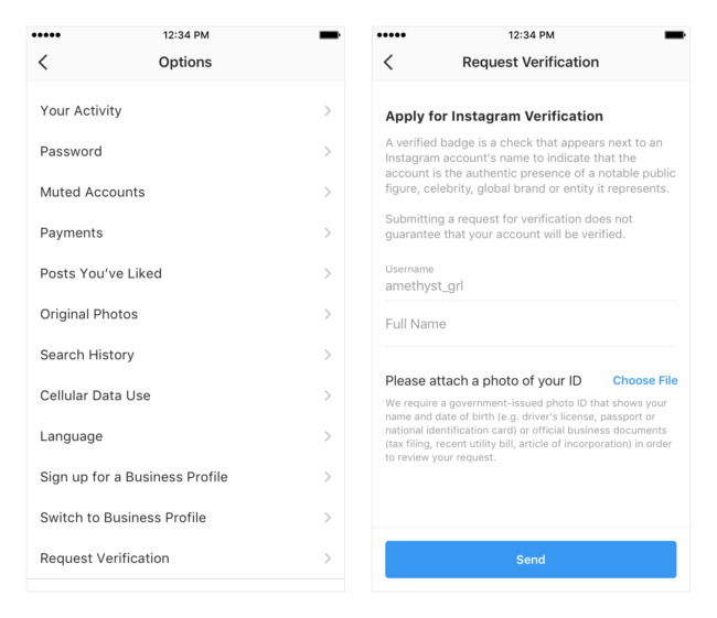 Instagram Lets Users Apply to Become Verified