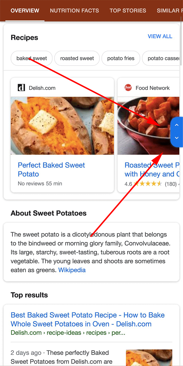 Google Tests Navigation Slider For Mobile Search Results