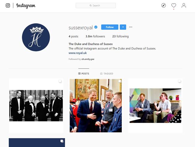sussexroyal on Instagram