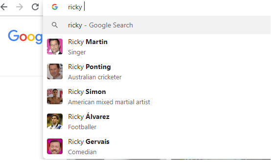 Image Thumbnails Showing In Chrome's Omnibox Search Suggestions