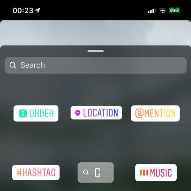 Instragram Testing Order Sticker