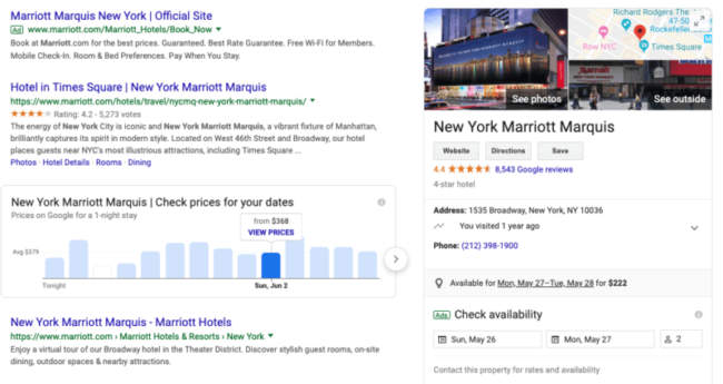 Google Hotel Pricing Charts Moved To SERP