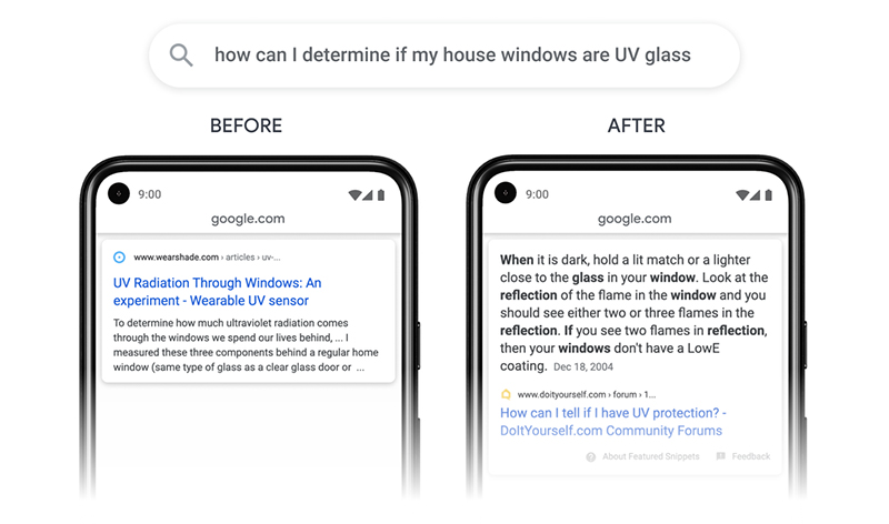 Google passage indexing