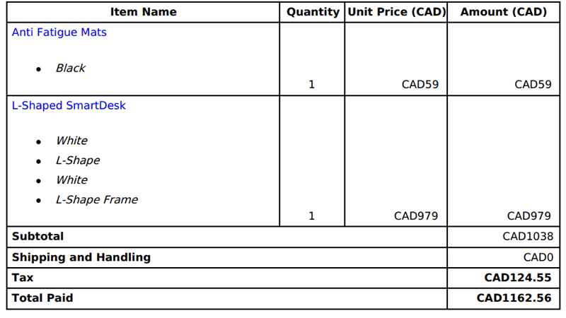 Autonomous Order Details